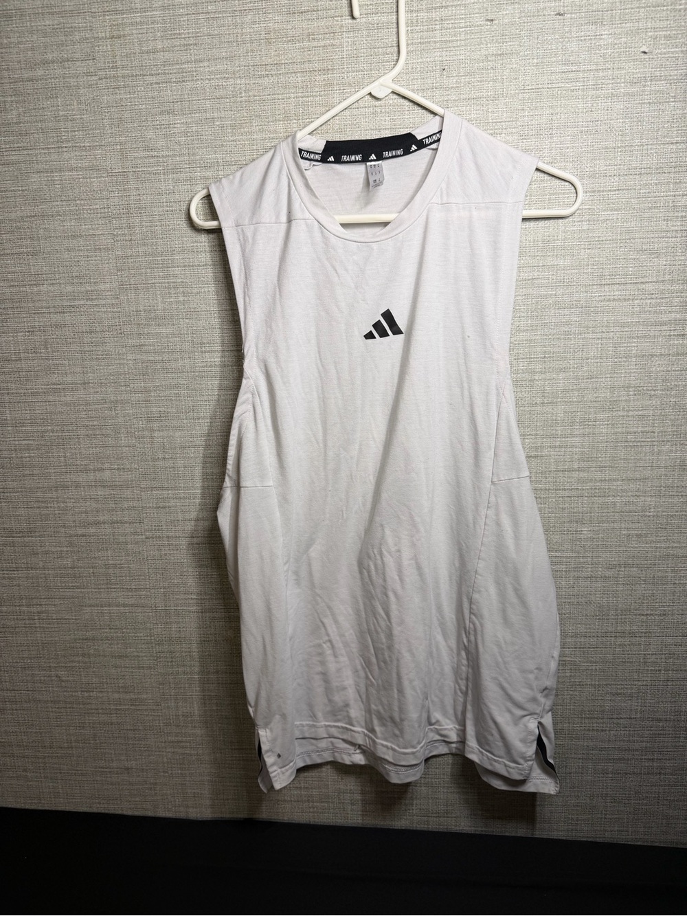 adidas White Men’s Athletic Sleeveless Tank